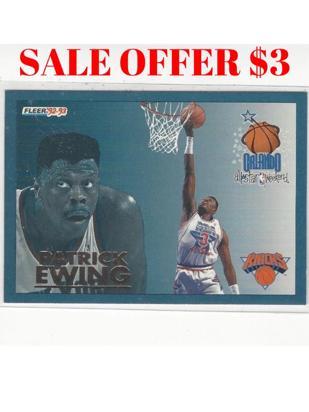 Patrick Ewing 1992 Fleer New York Knicks NBA Basketball Card